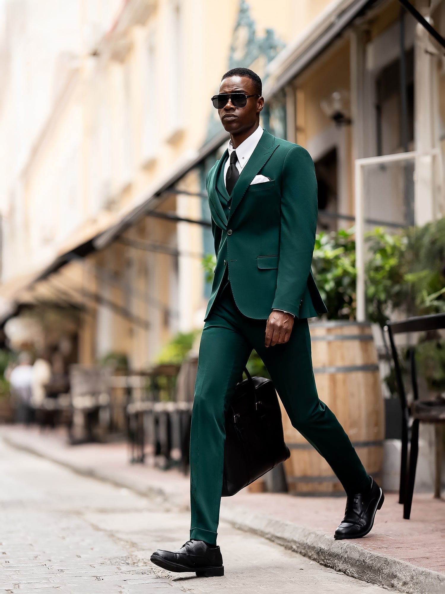 Green Slim-Fit Suit 3-Piece VIOSSI