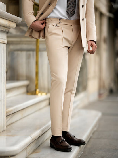 Beige Double Breasted Suit 2-Piece VIOSSI