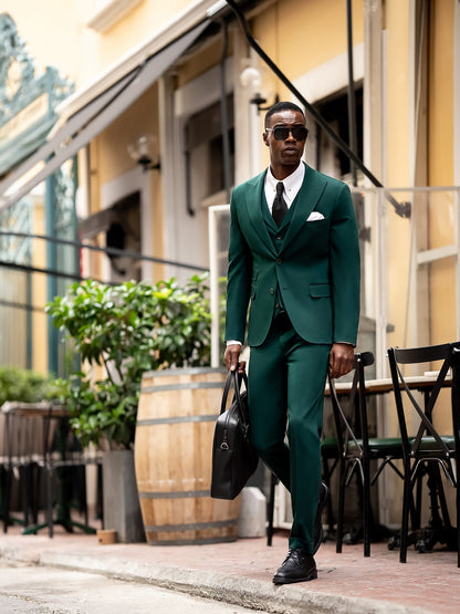 Green Slim-Fit Suit 3-Piece VIOSSI