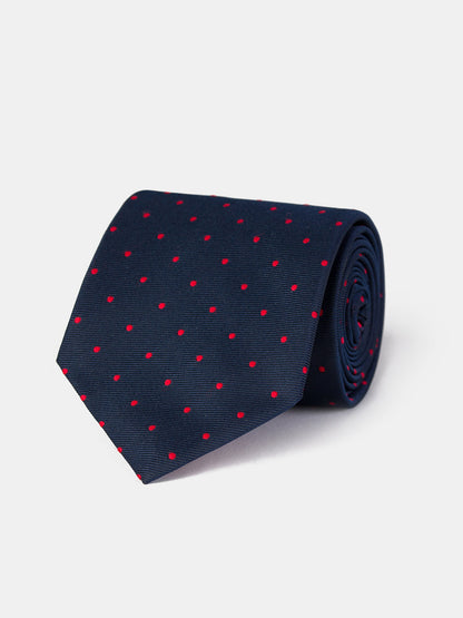 Navy Polka-Dot Tie 9cm