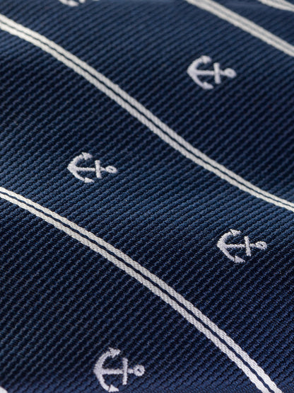 Navy Striped Tie 9cm