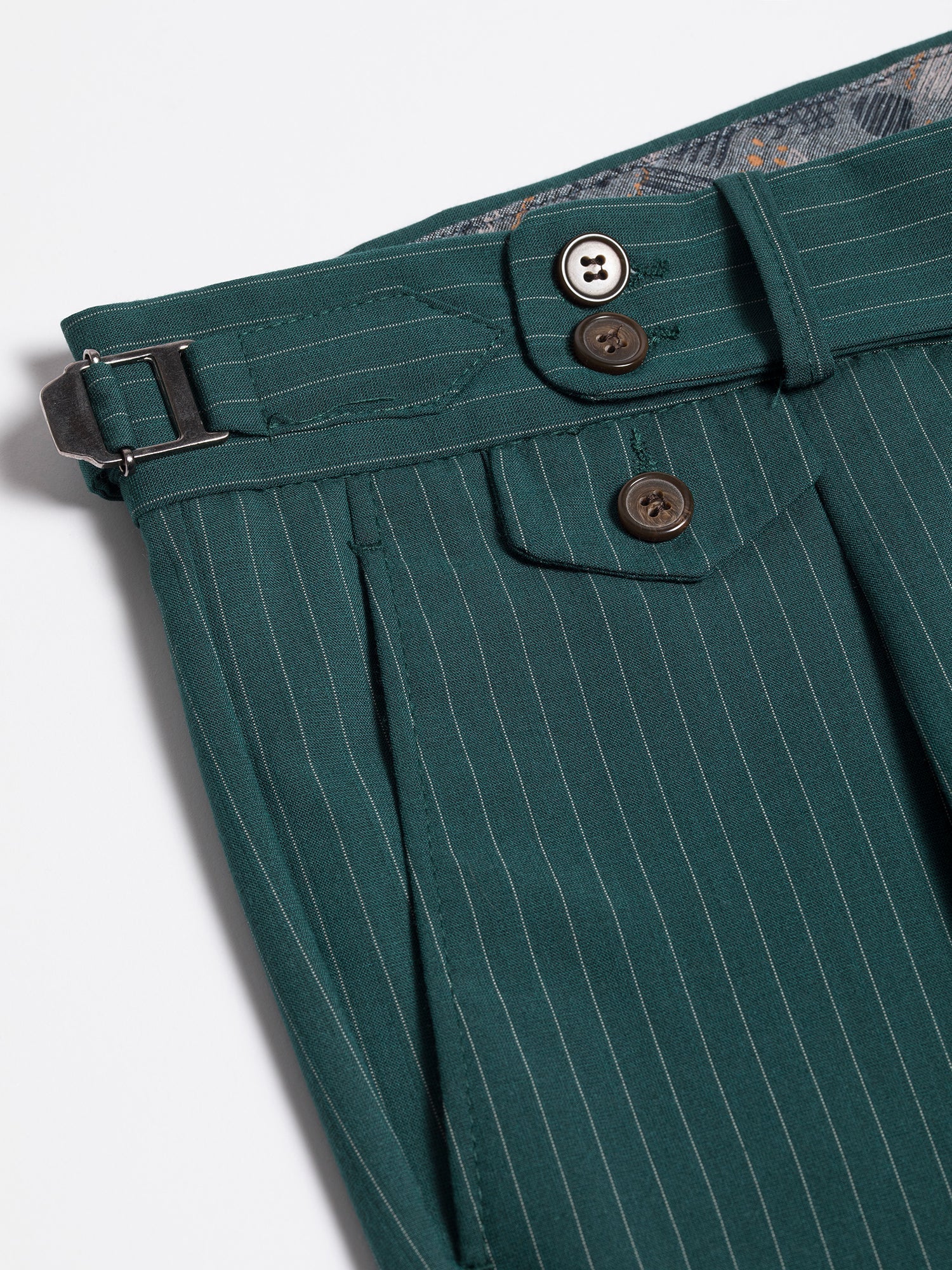 Green Striped Double Breasted Suit 2-Piece VIOSSI