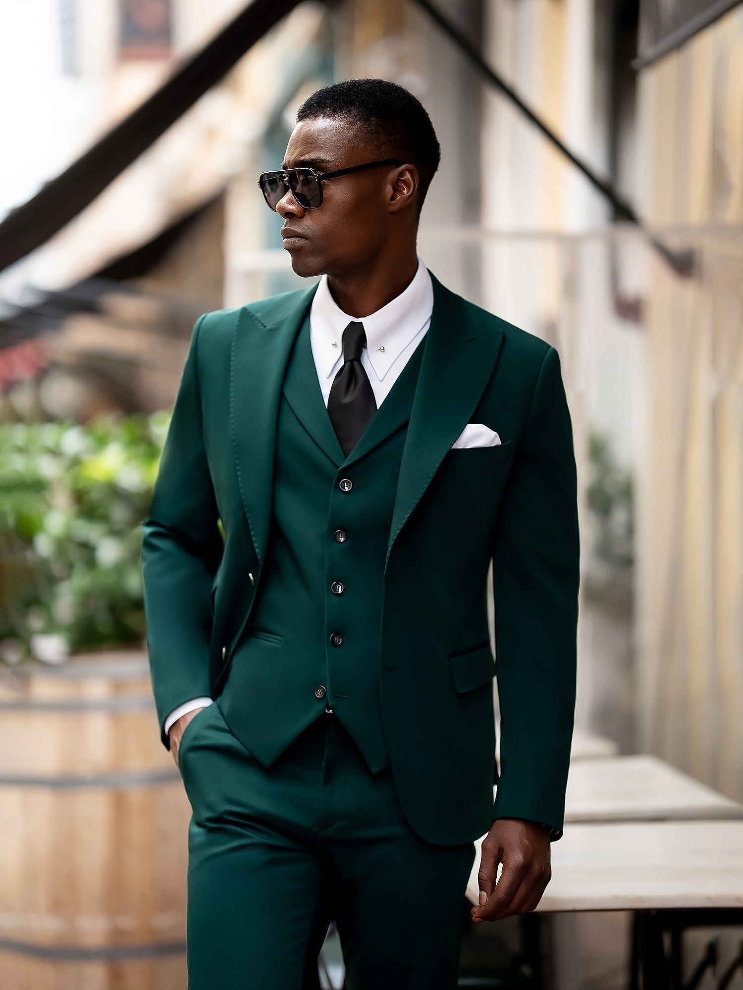 Green Slim-Fit Suit 3-Piece VIOSSI
