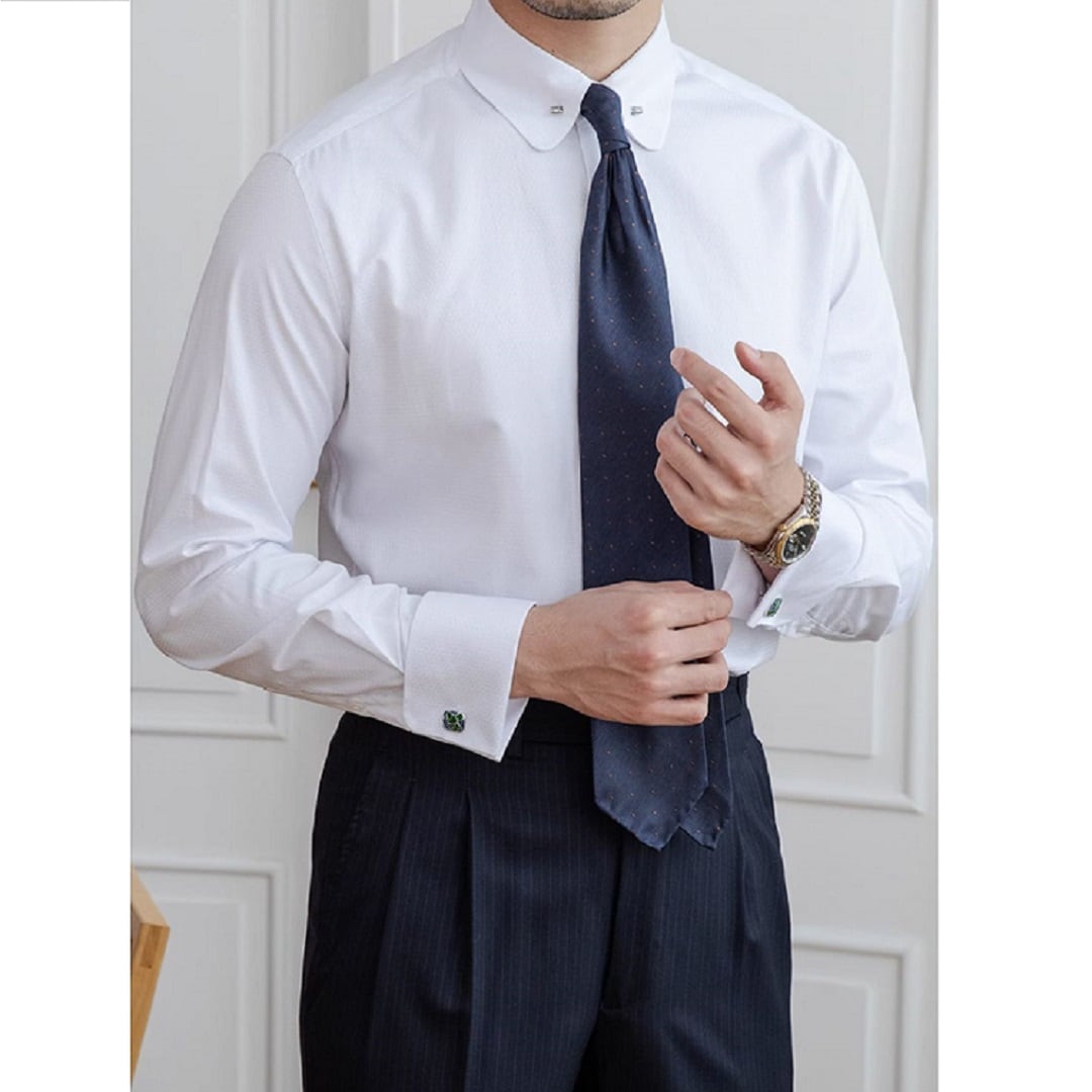 Short Collar Shirt with Cufflinks