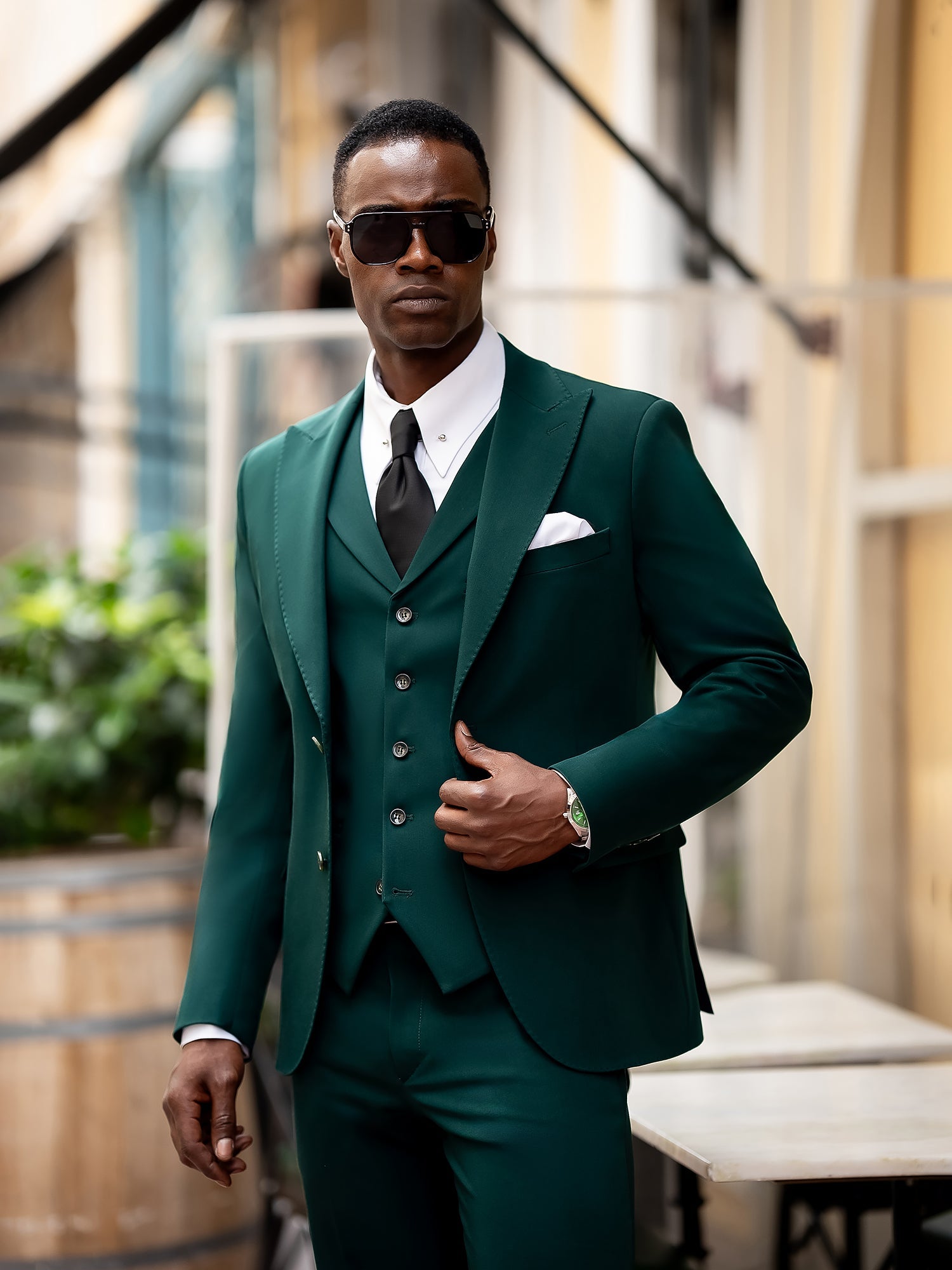 Green Slim-Fit Suit 3-Piece VIOSSI