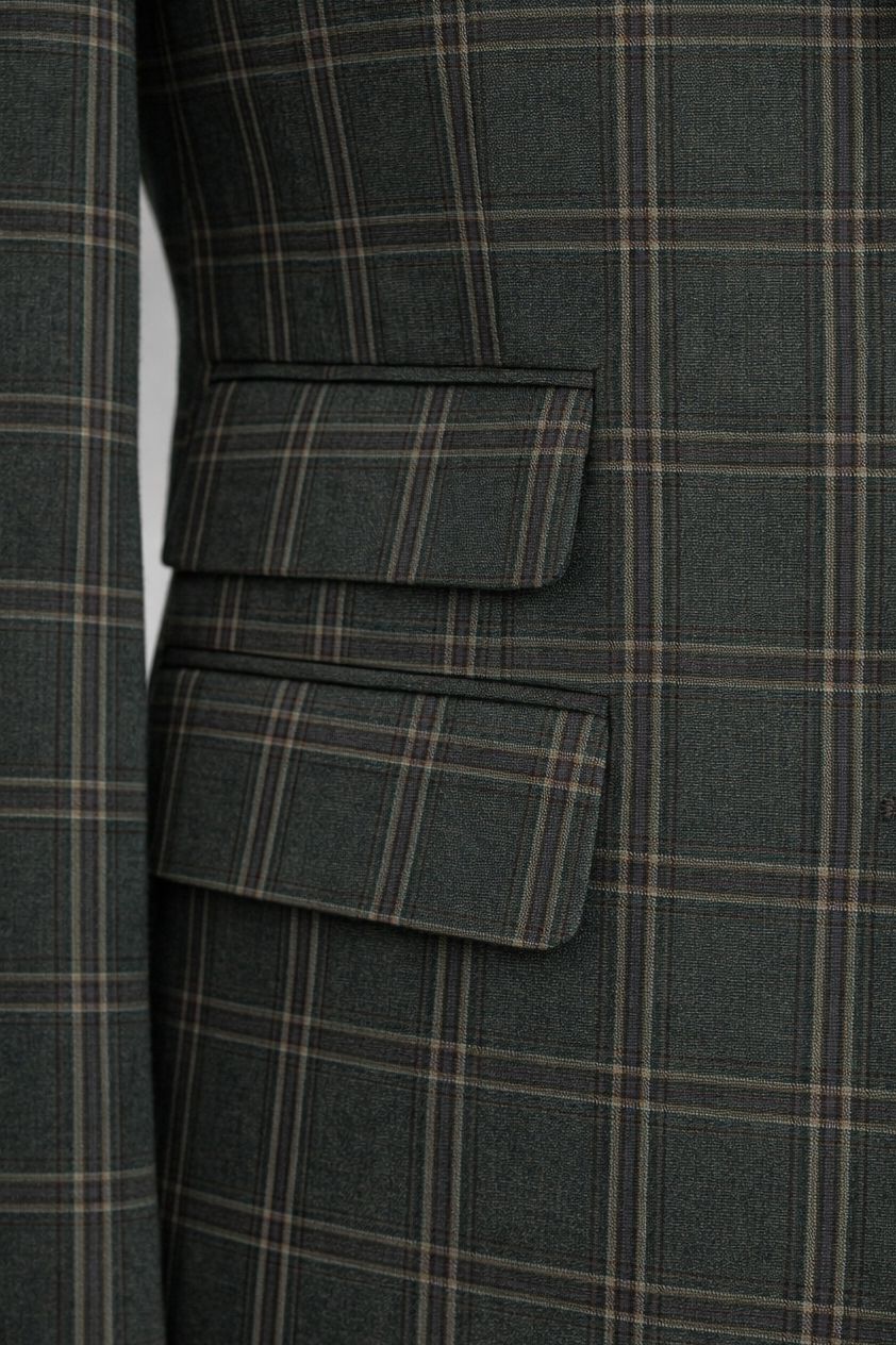 Green Plaid Slim-Fit Suit 3-Piece VIOSSI