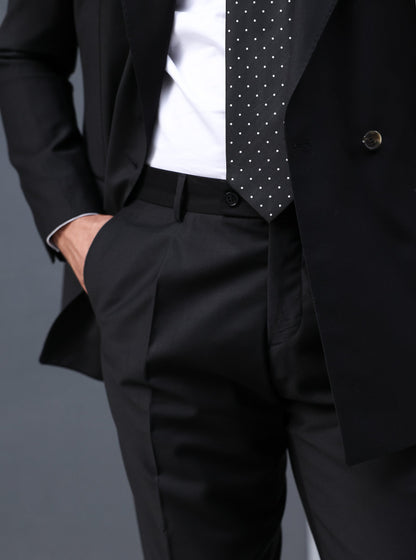 Black Double Breasted Suit 2-Piece VIOSSI