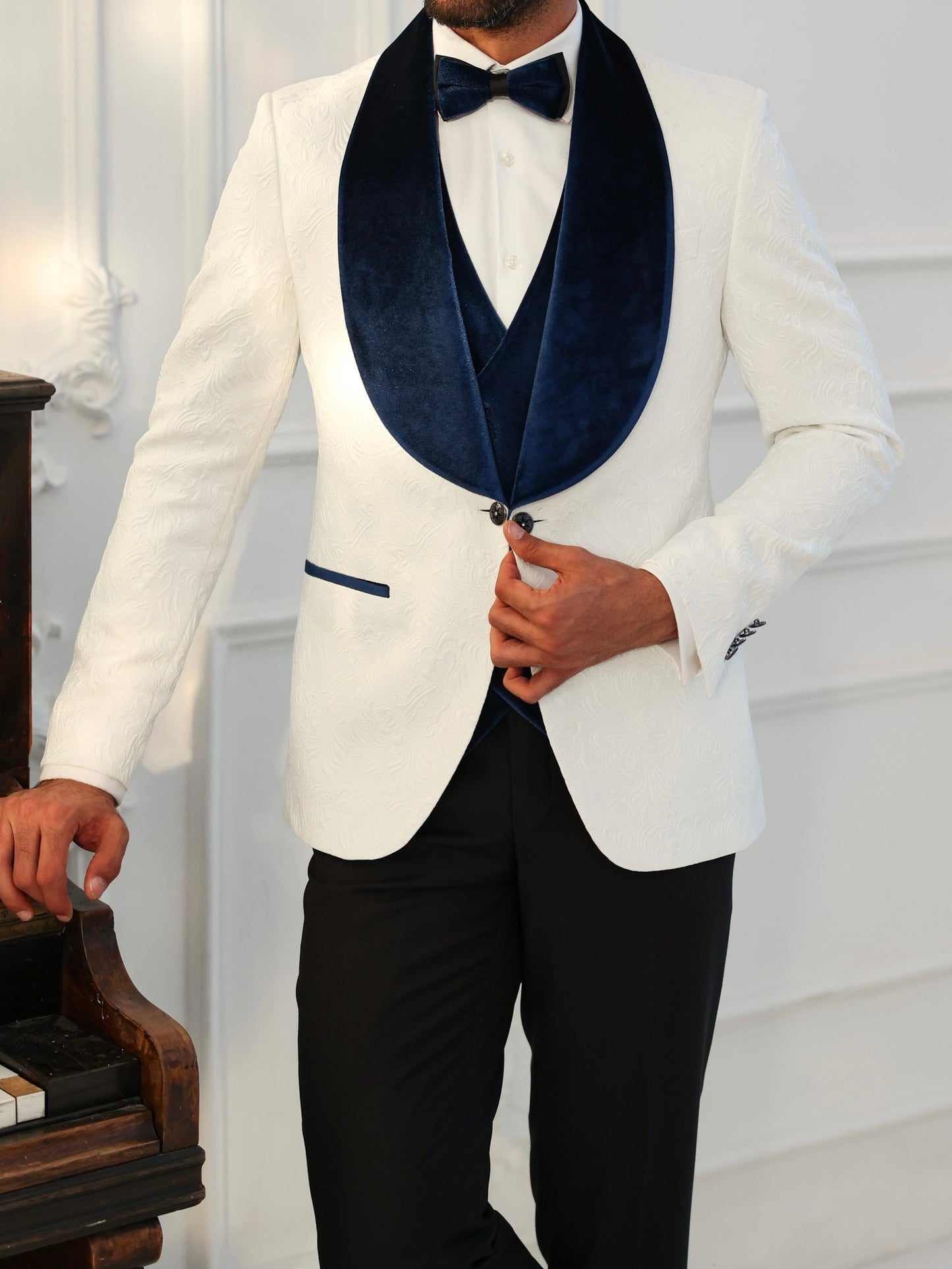 White Slim-Fit Tuxedo 3-Piece