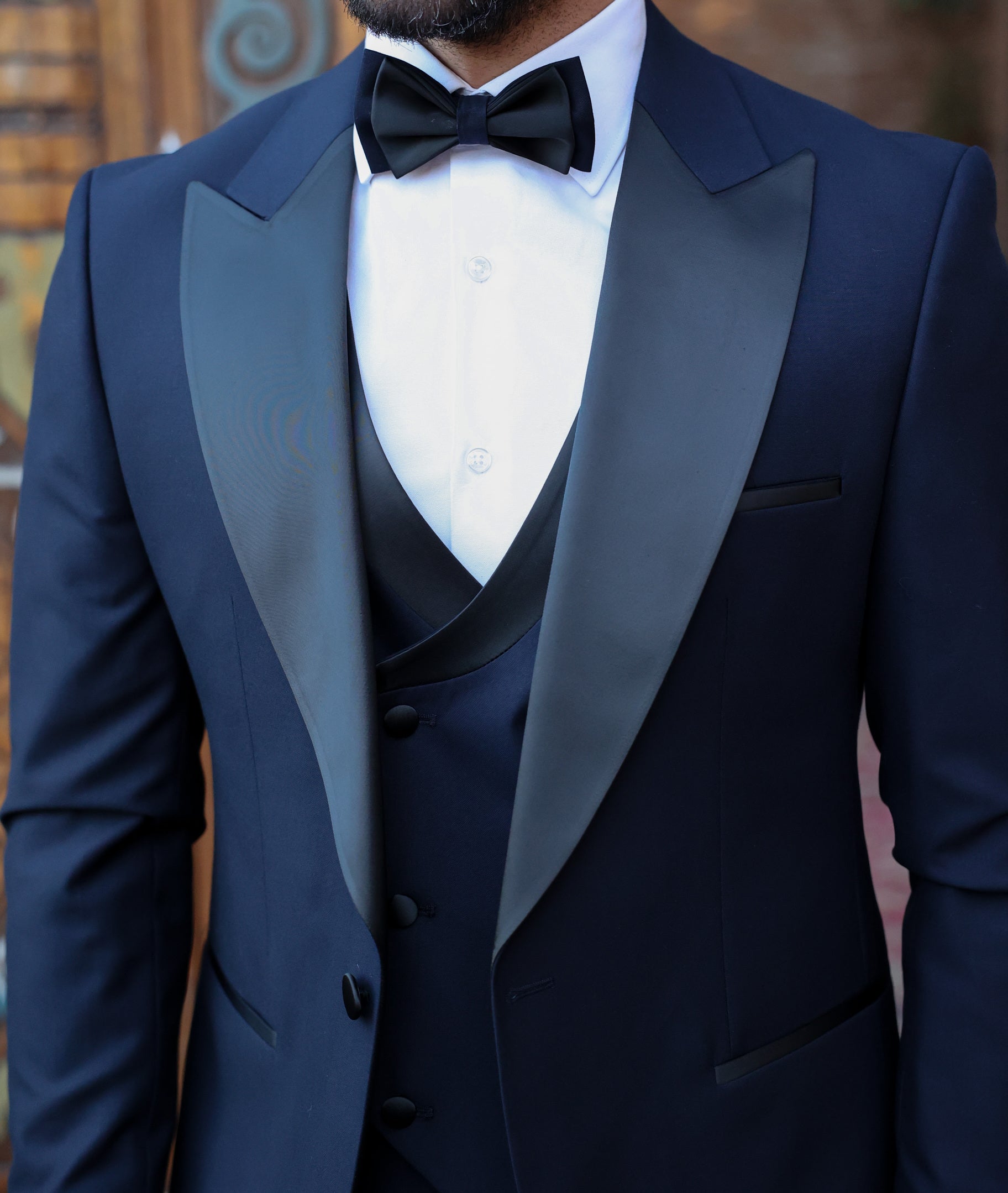 Navy Slim-Fit Tuxedo 3-Piece - BRABION