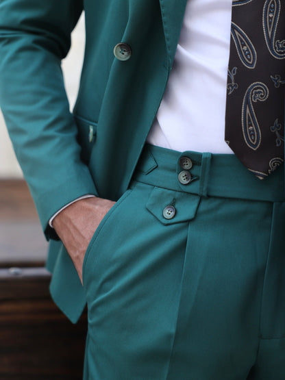 Green Double Breasted Suit 2-Piece VIOSSI