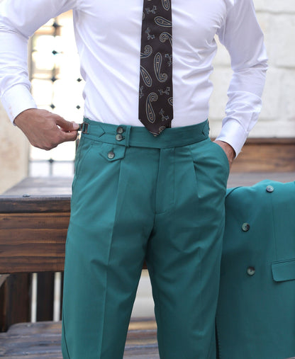 Green Double Breasted Suit 2-Piece VIOSSI