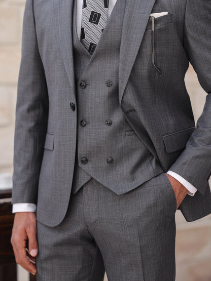 Grey Slim-Fit Suit 3-Piece VIOSSI