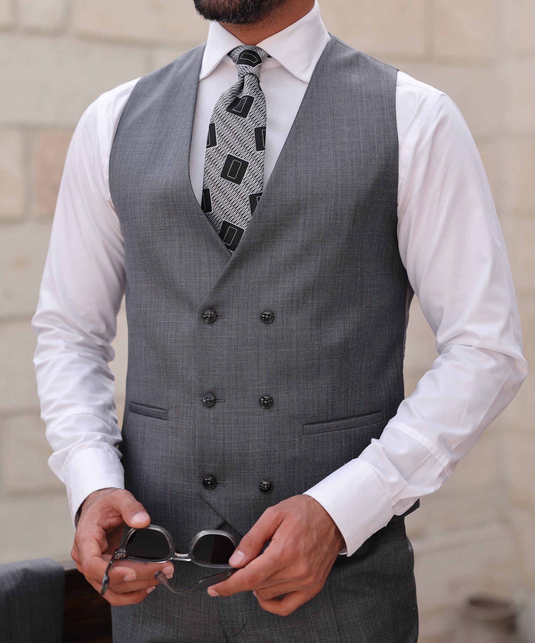 Grey Slim-Fit Suit 3-Piece VIOSSI