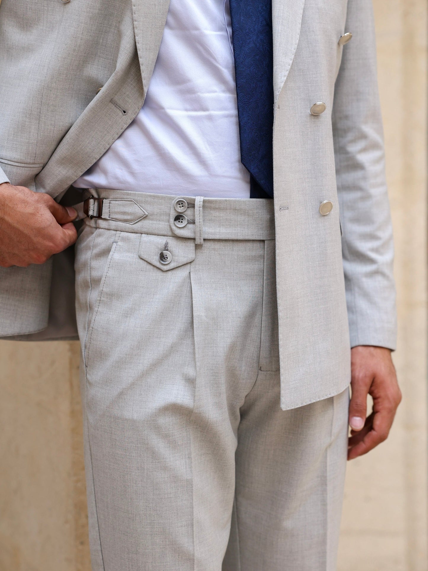 Grey Double Breasted Suit 2-Piece VIOSSI