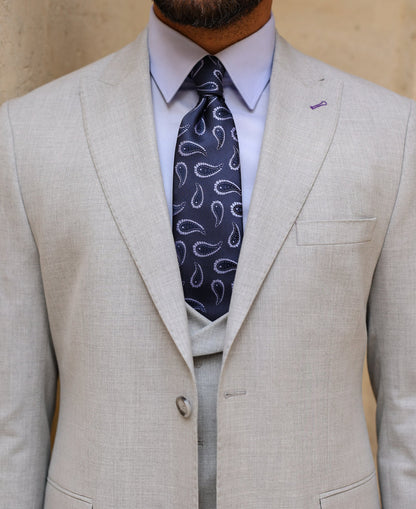Grey Modern-Fit Suit 3-Piece VIOSSI