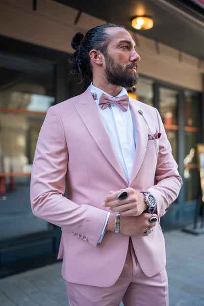 Brabion Massimo Pink Slim Fit Peak Lapel Tuxedo