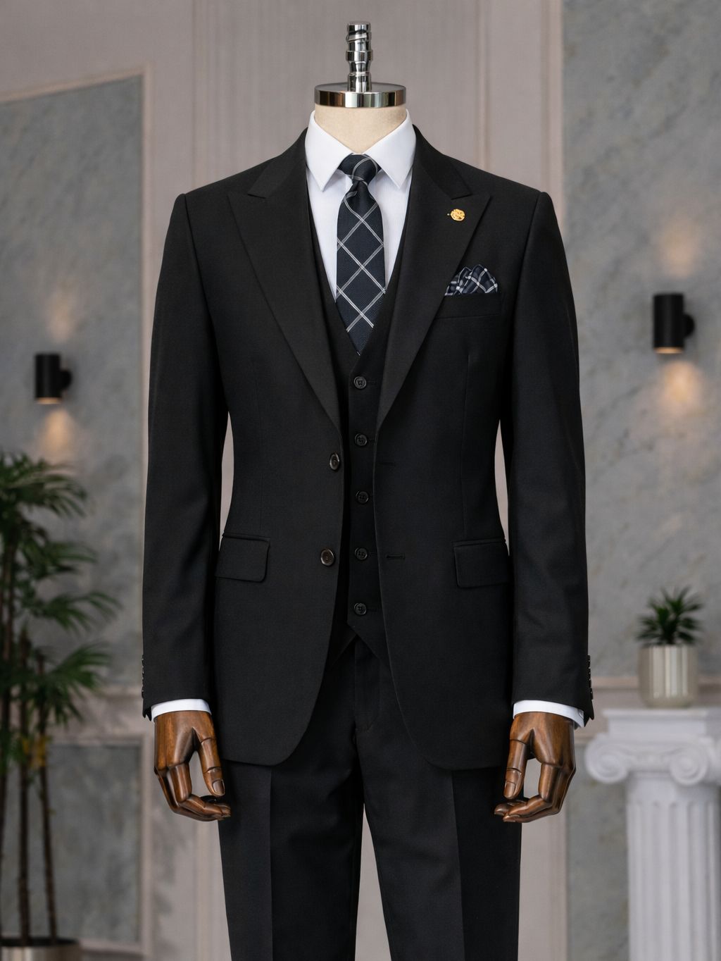 Black Slim-Fit Suit 3-Piece VIOSSI - CB
