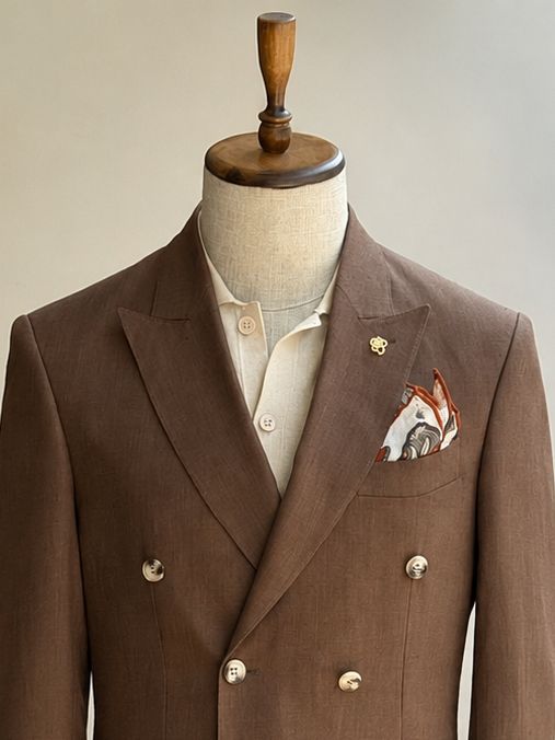 Brown Double Breasted Blazer VIOSSI - CB