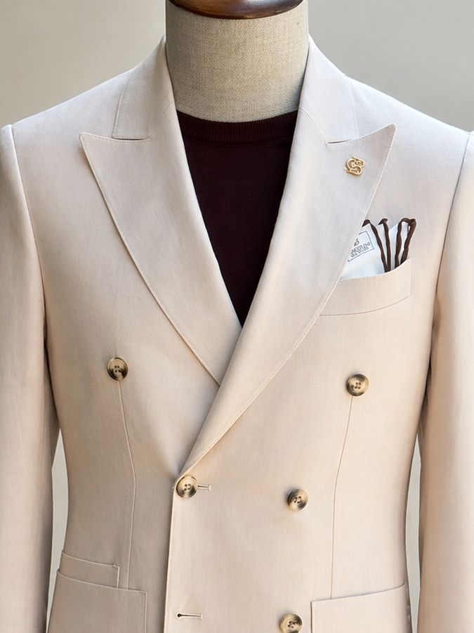 Beige Double Breasted Blazer VIOSSI - CB