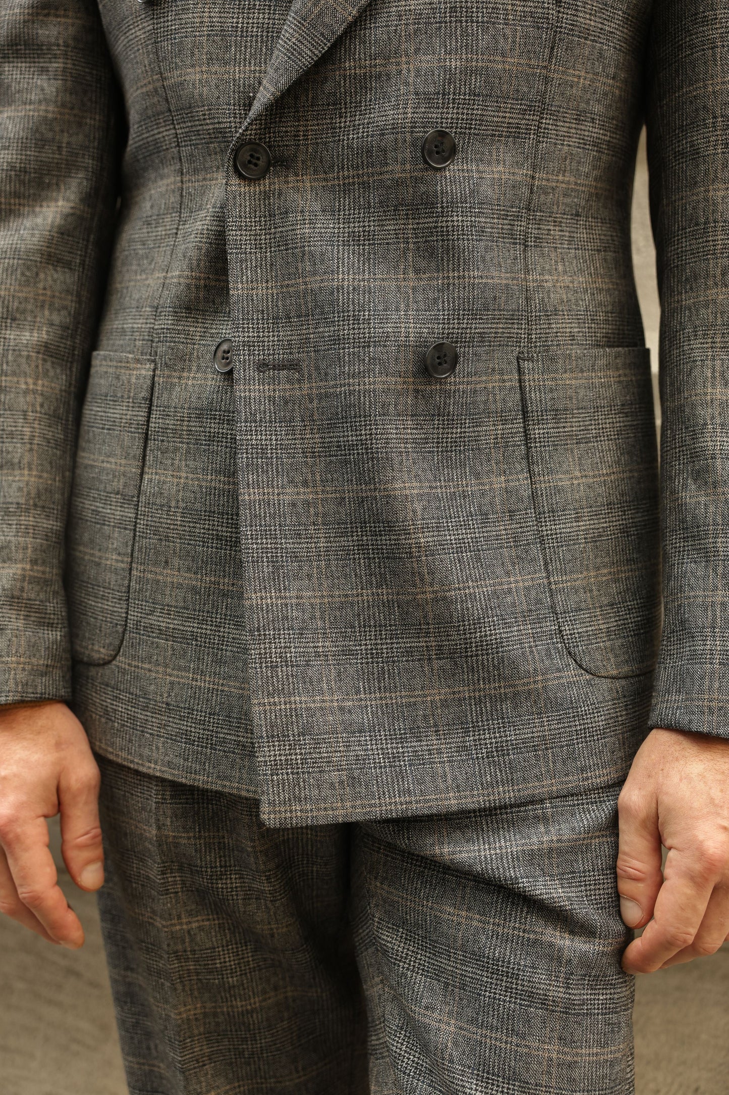 Grey Plaid Double Breasted Suit 2-Piece VIOSSI - CB