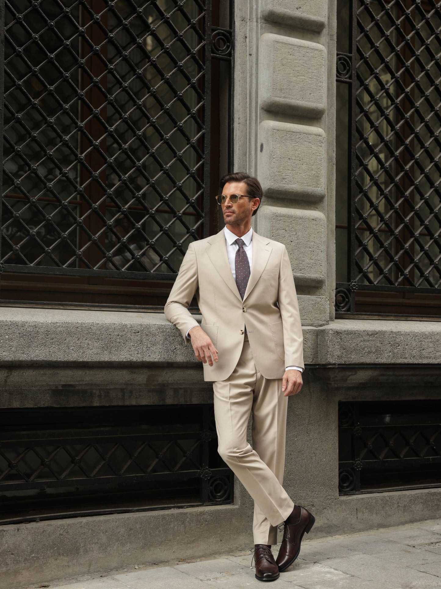 Beige Slim-Fit Suit 2-Piece VIOSSI - CB