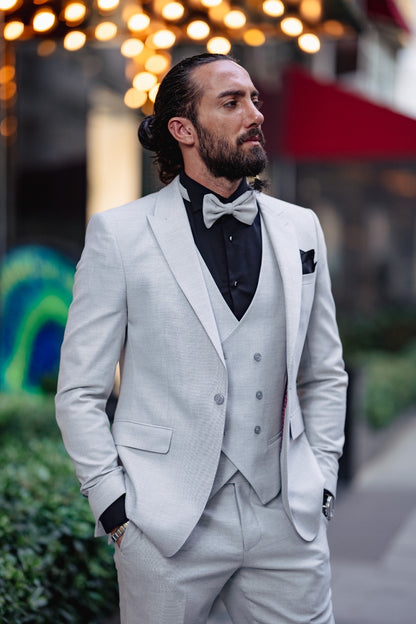 Ardean Gray Slim Fit Peak Lapel Tuxedo