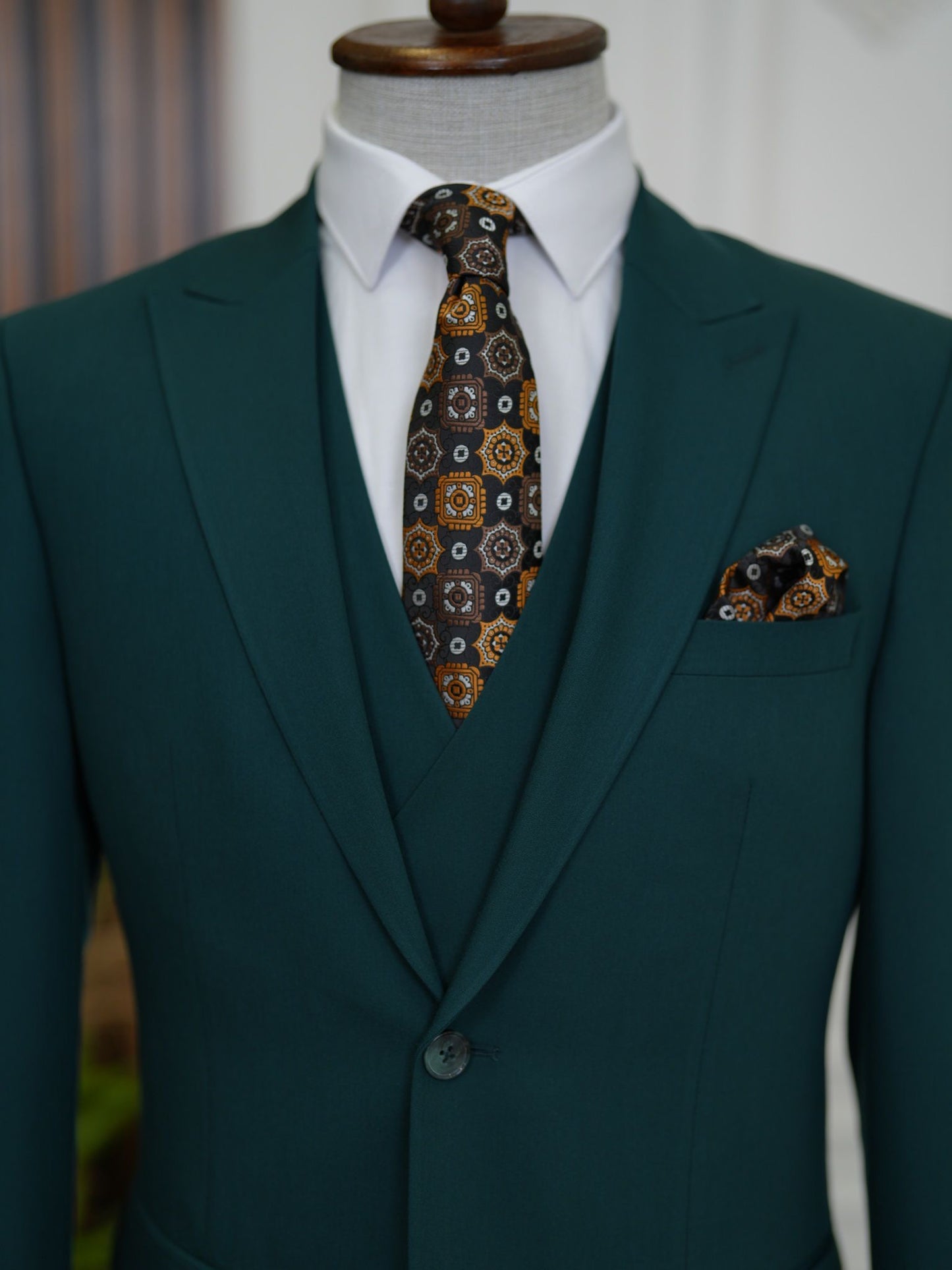 Brabion Aston Green Slim Fit 3 Piece Suit