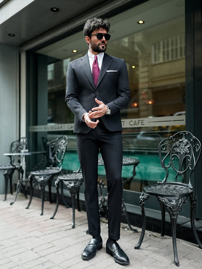 Black Slim-Fit Suit 3-Piece VIOSSI