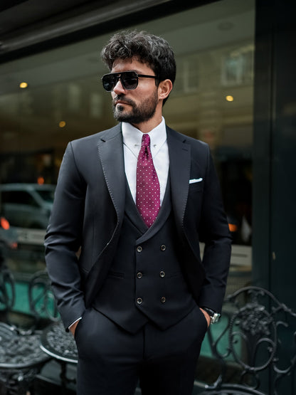 Black Slim-Fit Suit 3-Piece VIOSSI