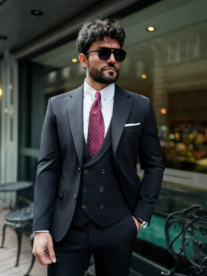 Black Slim-Fit Suit 3-Piece VIOSSI