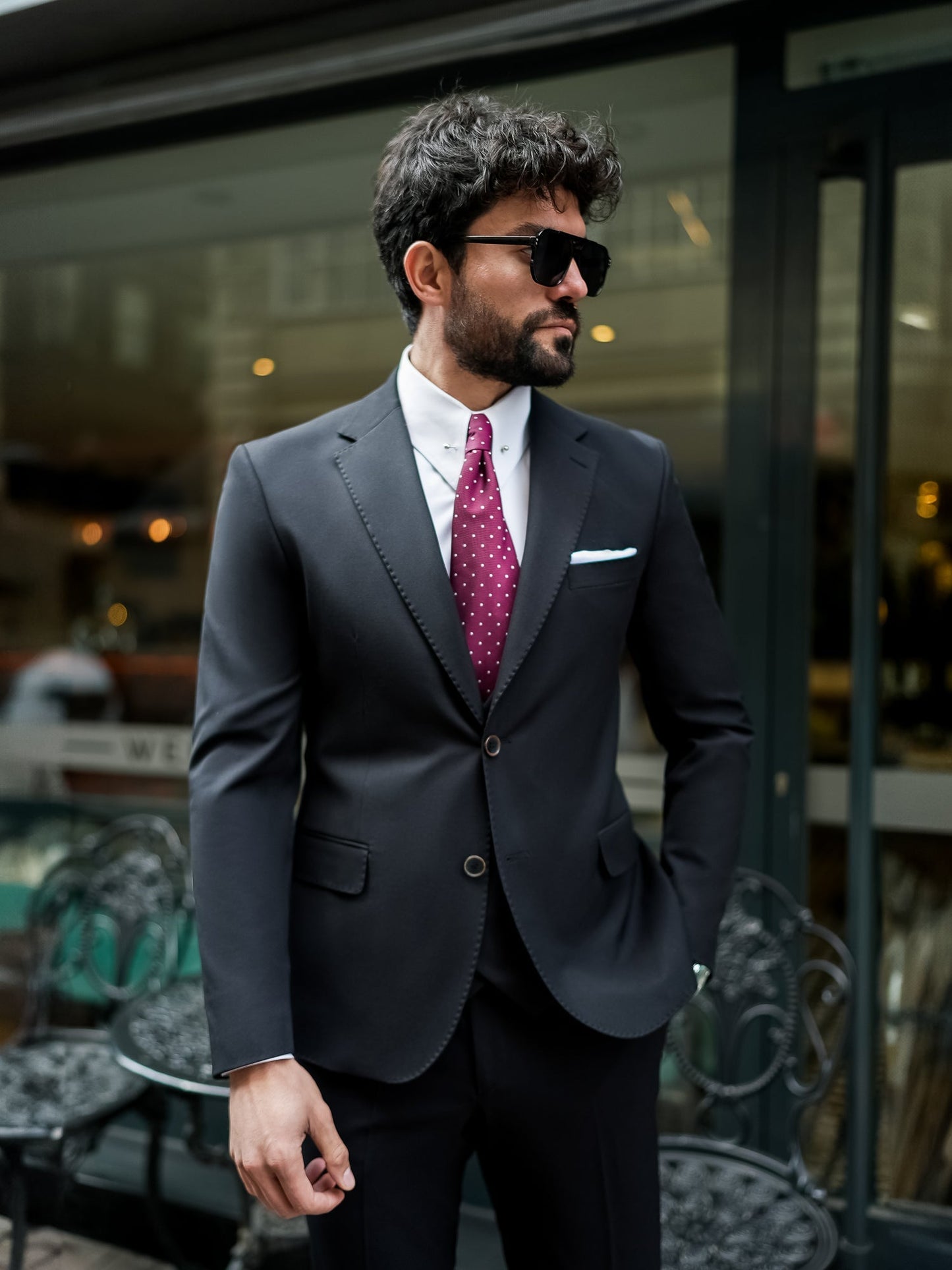 Black Slim-Fit Suit 3-Piece VIOSSI