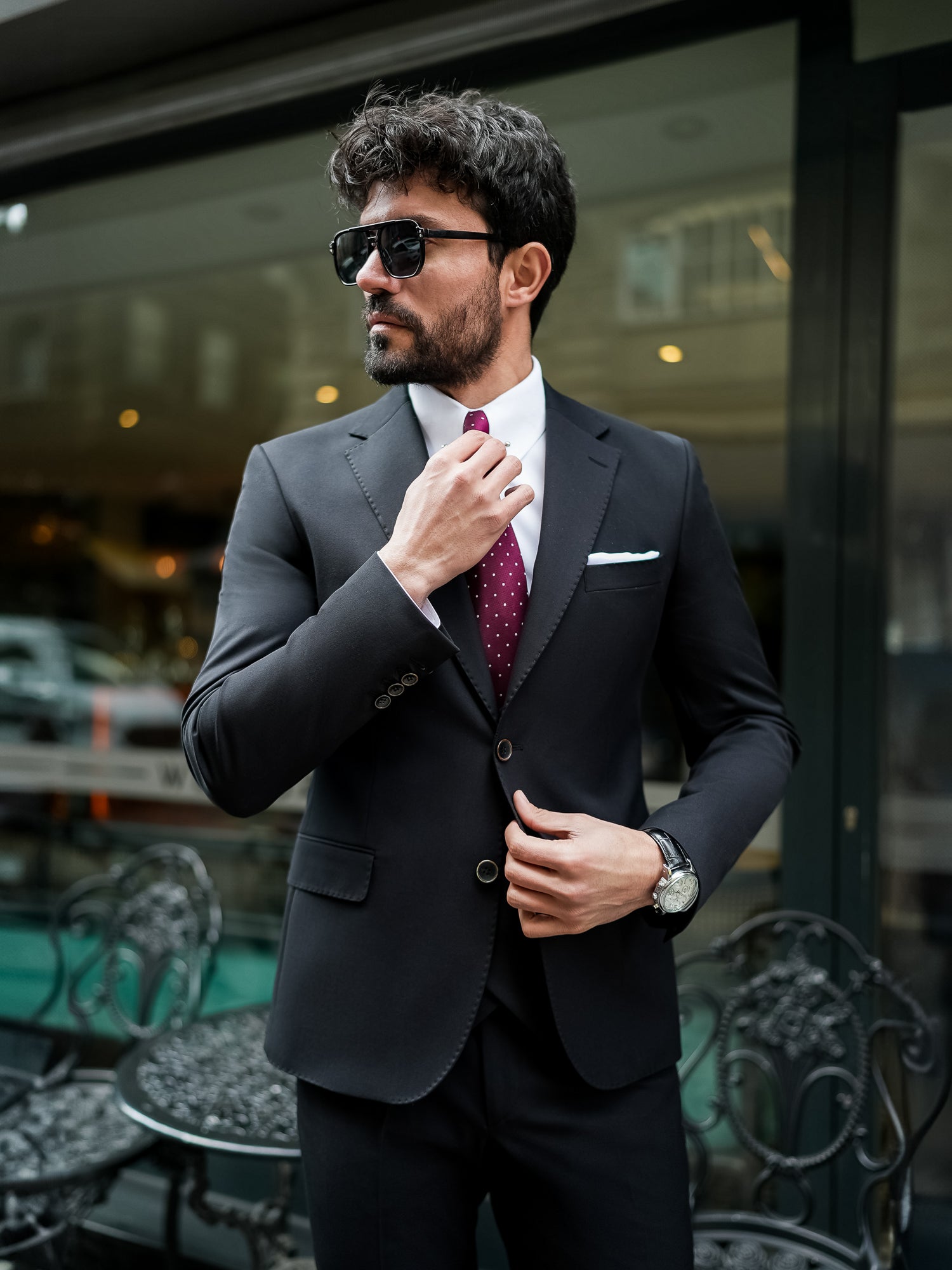 Black Slim-Fit Suit 3-Piece VIOSSI