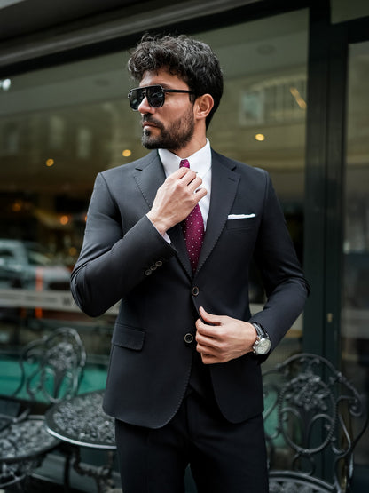 Black Slim-Fit Suit 3-Piece VIOSSI