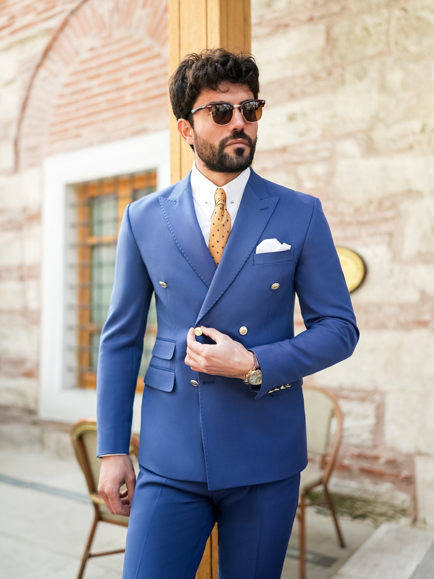 Navy Double Breasted Suit 2-Piece VIOSSI