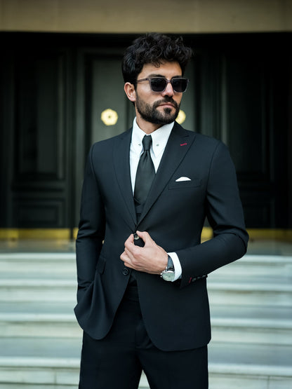 Black Modern-Fit Suit 3-Piece VIOSSI