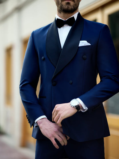 Navy Double Breasted Tuxedo 2-Piece - BRABION