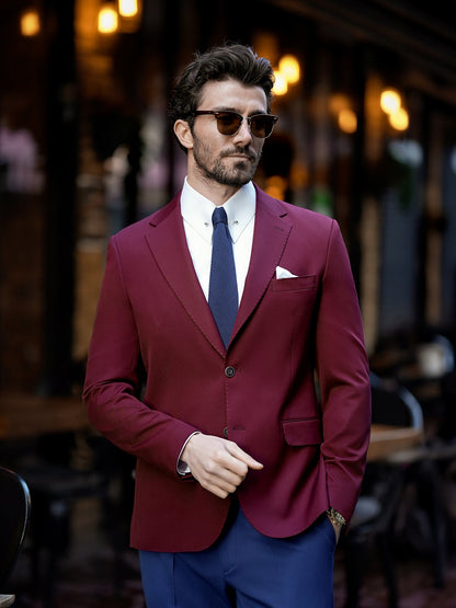 Bordeaux Single Breasted Blazer - BRABION
