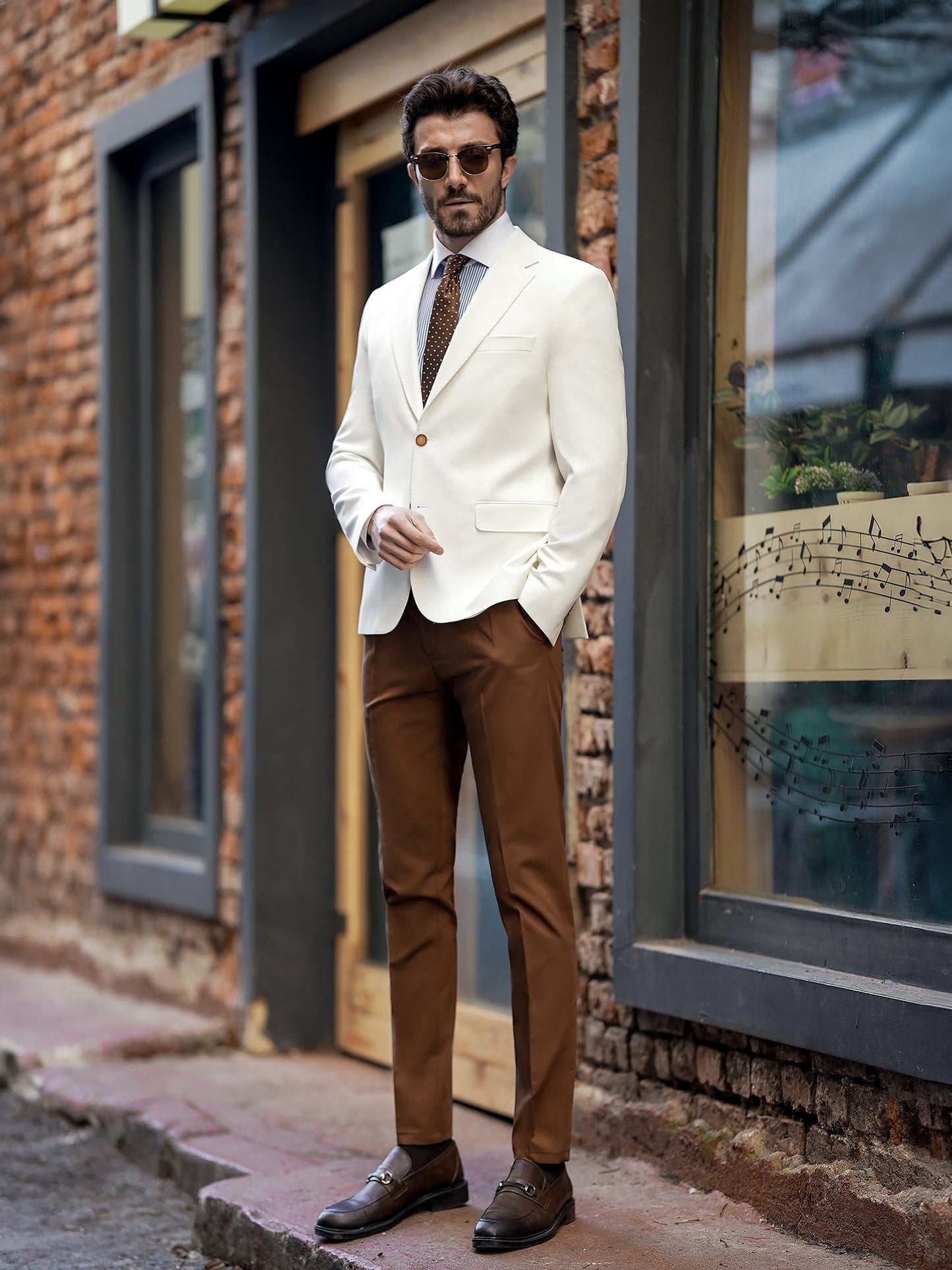 White Single Breasted Blazer - BRABION