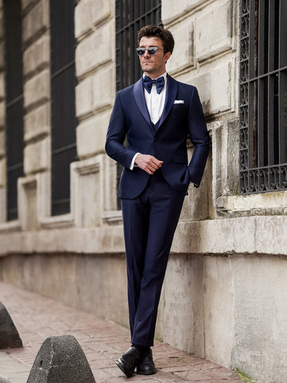 Navy Slim-Fit Tuxedo 3-Piece - BRABION