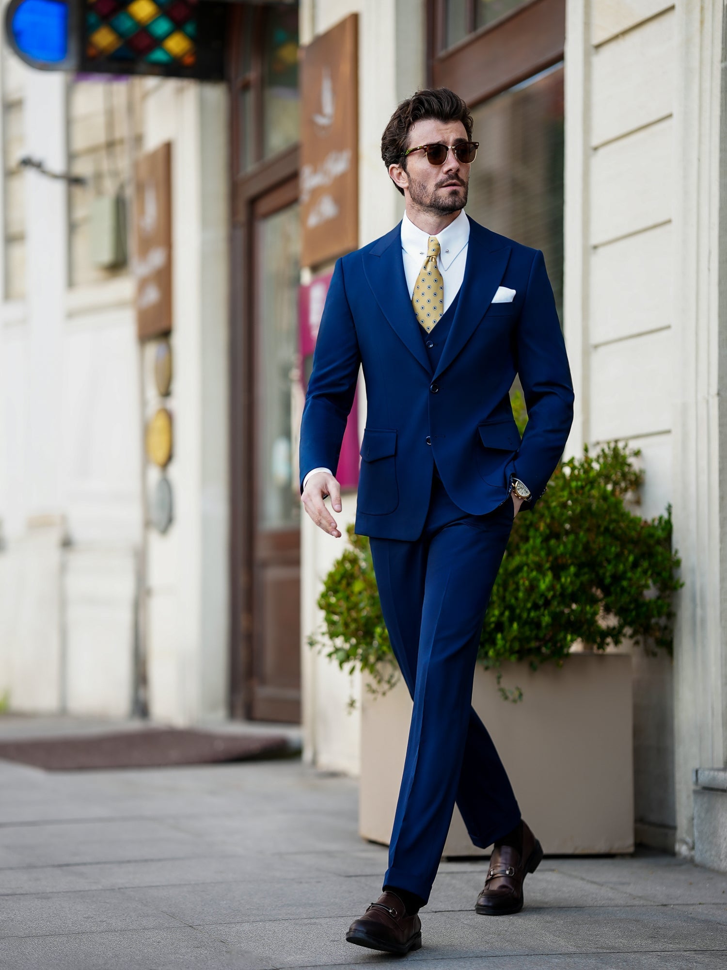 Navy Slim-Fit Suit 3-Piece VIOSSI