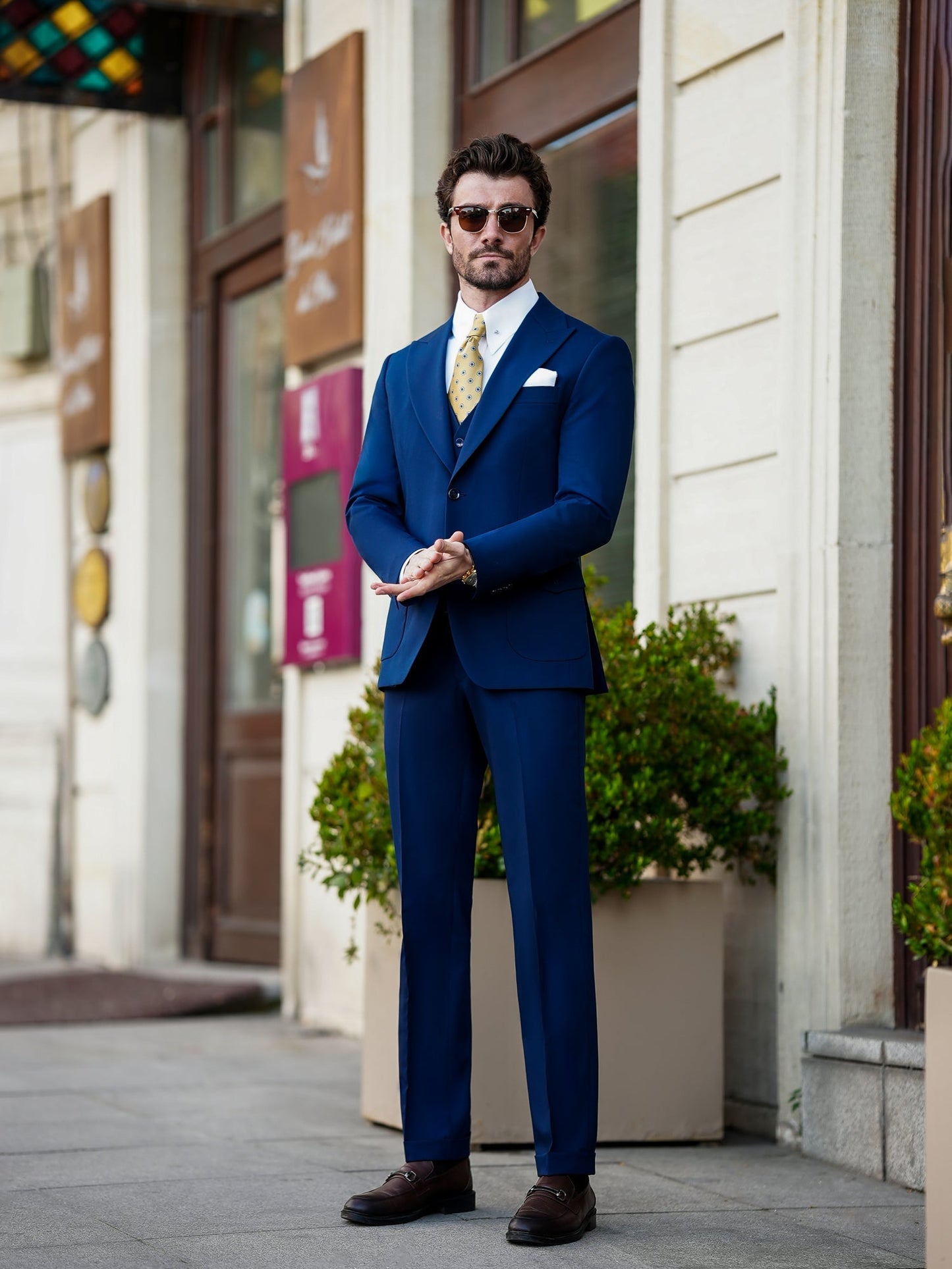 Navy Slim-Fit Suit 3-Piece VIOSSI