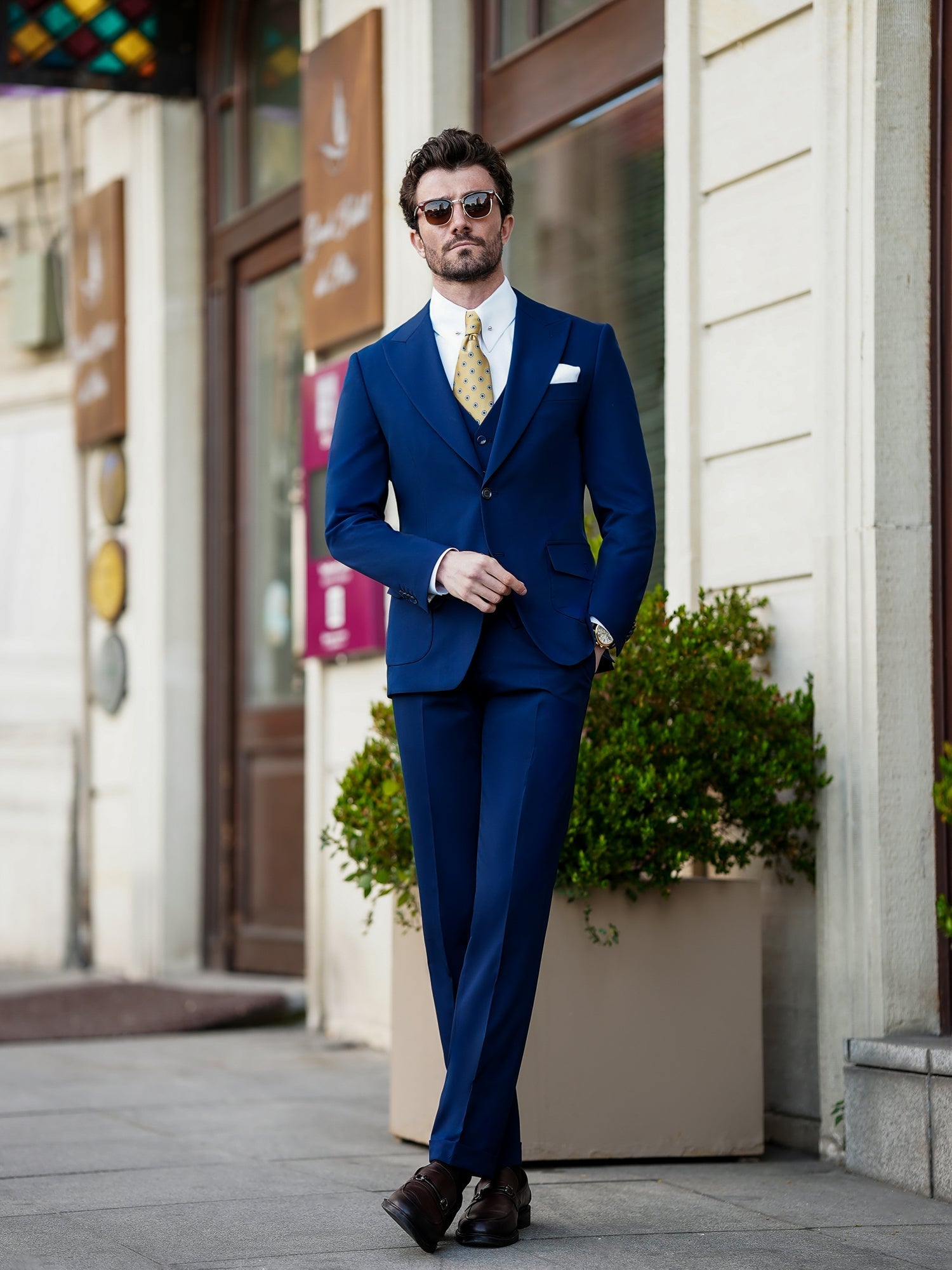 Navy Slim-Fit Suit 3-Piece VIOSSI