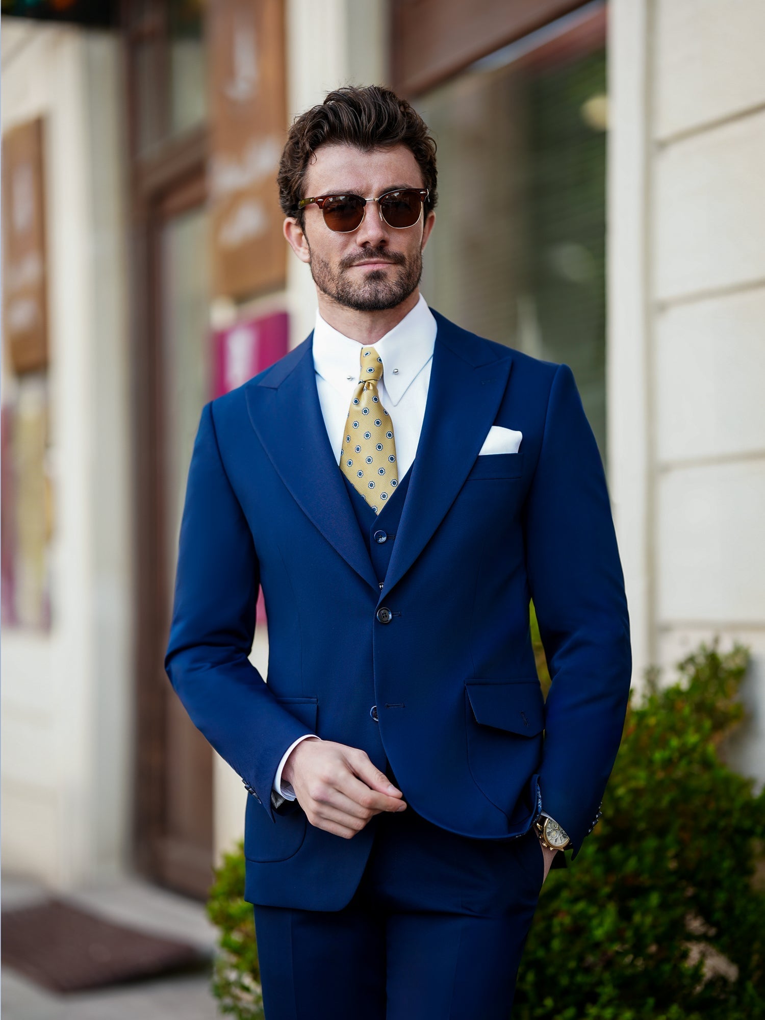 Navy Slim-Fit Suit 3-Piece VIOSSI