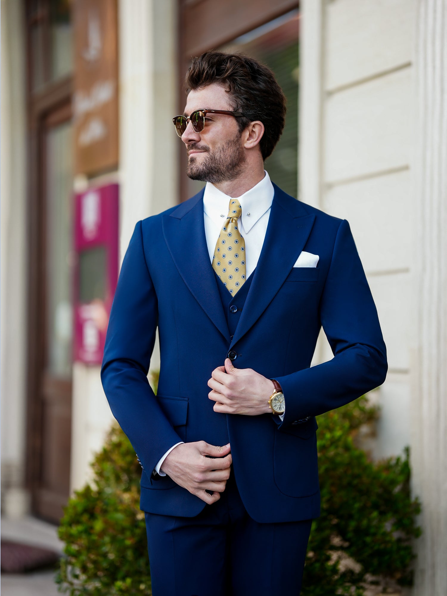 Navy Slim-Fit Suit 3-Piece VIOSSI