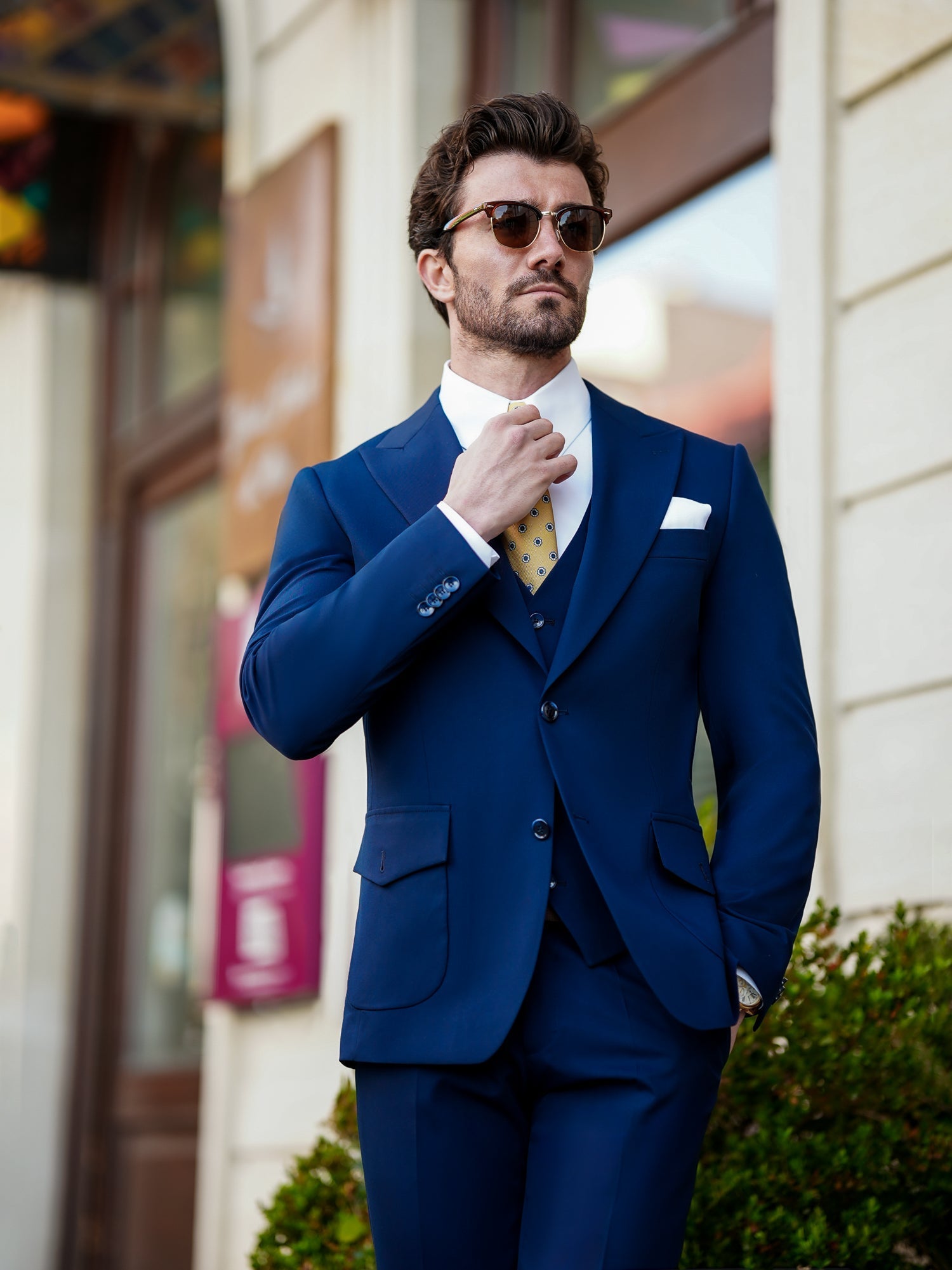 Navy Slim-Fit Suit 3-Piece VIOSSI