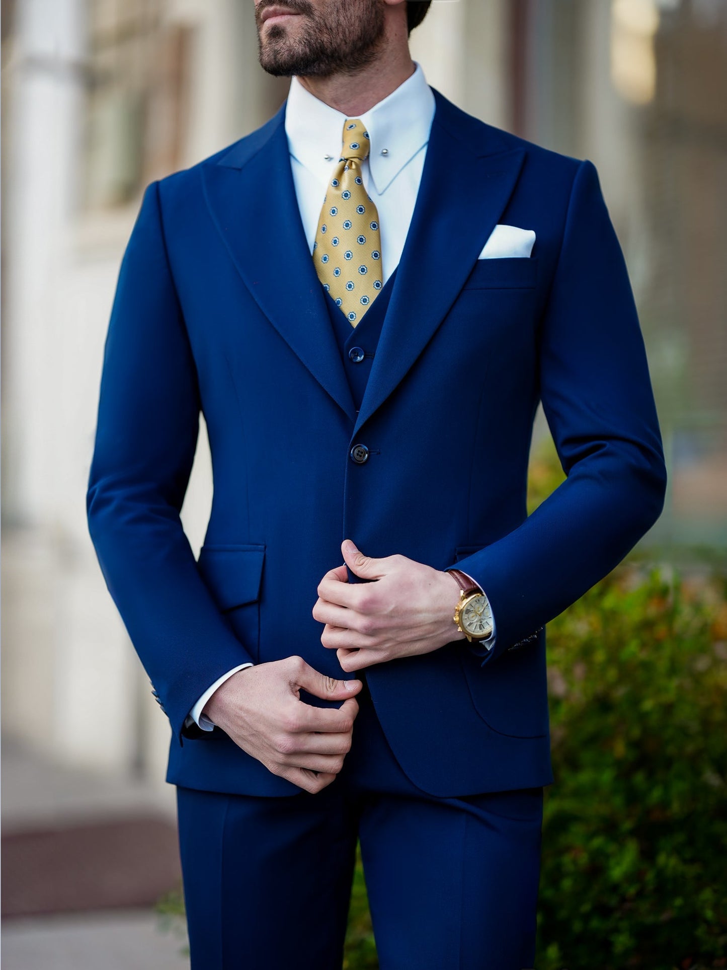 Navy Slim-Fit Suit 3-Piece VIOSSI
