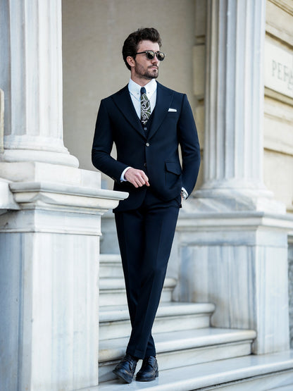 Black Slim-Fit Suit 3-Piece VIOSSI