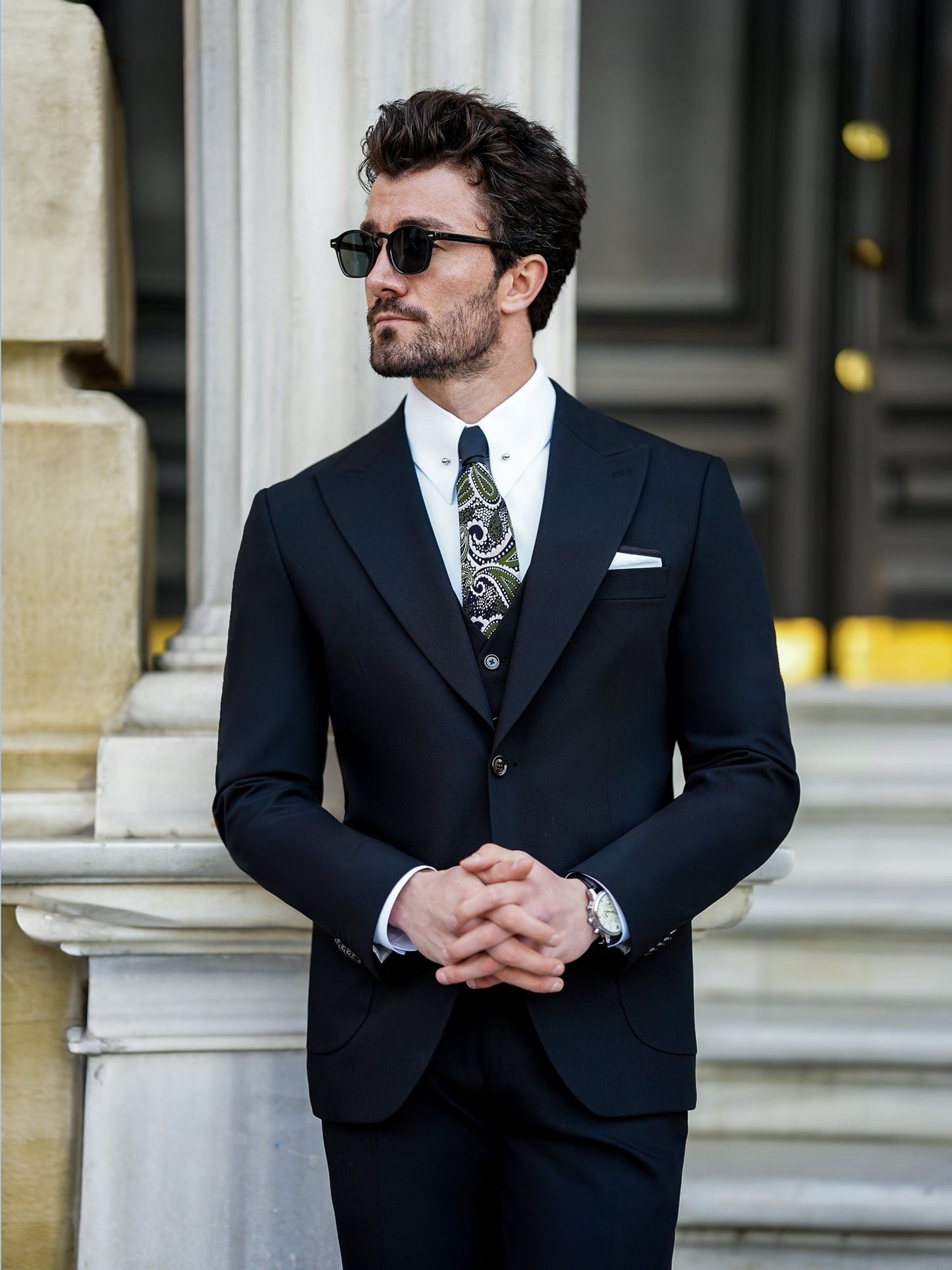 Black Slim-Fit Suit 3-Piece VIOSSI