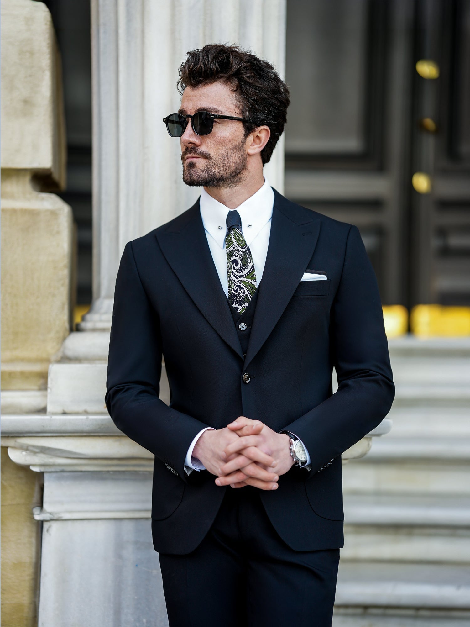 Black Slim-Fit Suit 3-Piece VIOSSI