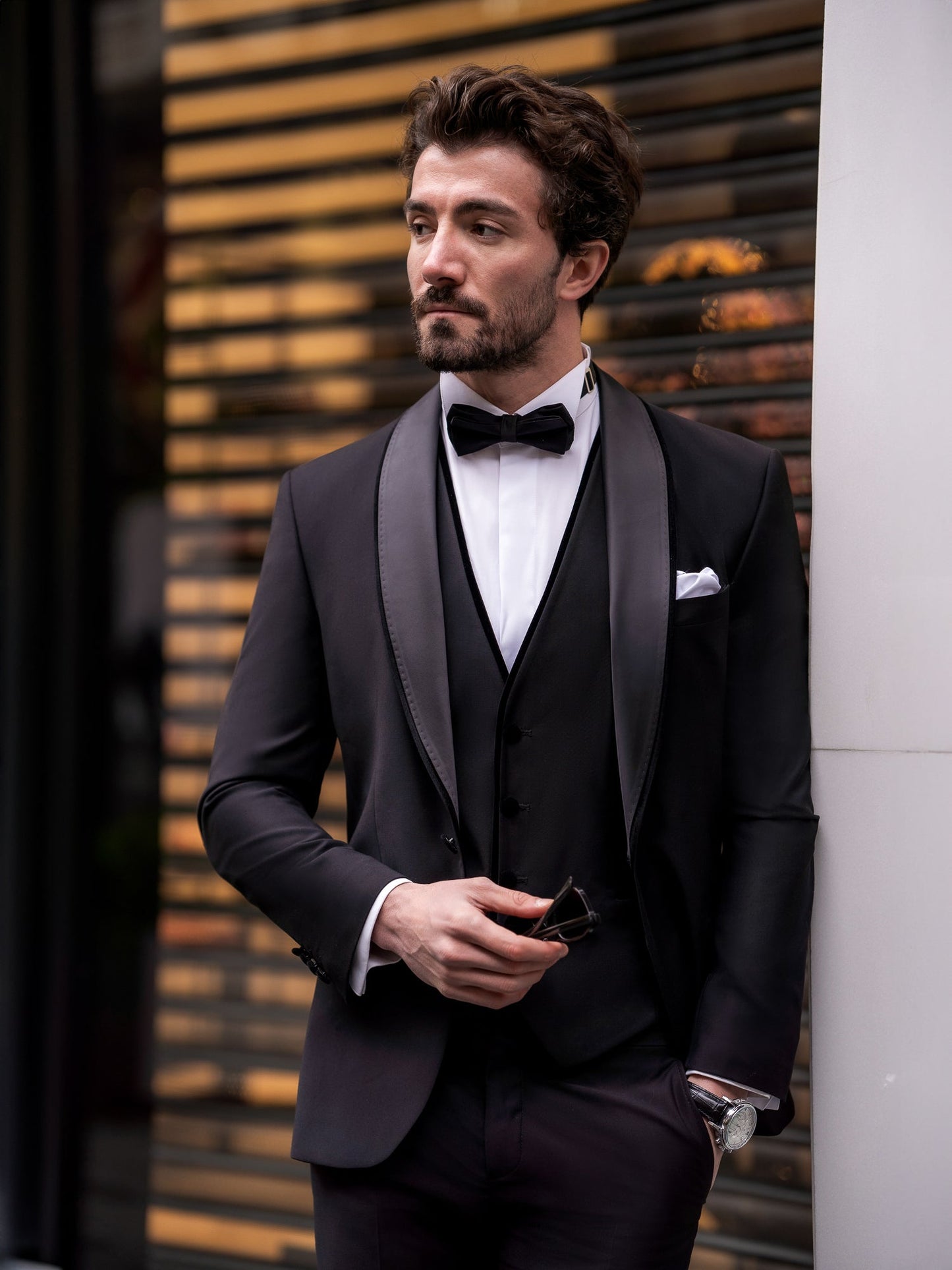 Black Slim-Fit Tuxedo 3-Piece - BRABION